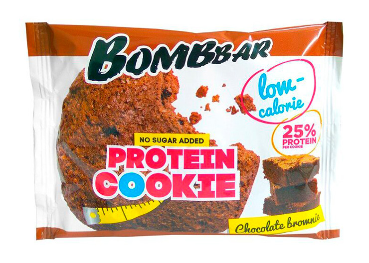 Печенье низкокалорийное протеиновое BOMBBAR Шоколадный брауни